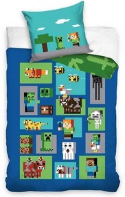 Minecraft Figure gyerek ágyneműhuzat, 140 x 200 cm, 70 x 90 cm