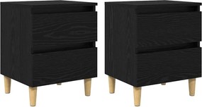 vidaXL Ágy szekrények 2 pcs Fekete tölgy 40 x 35 x 50 cm Faanyag