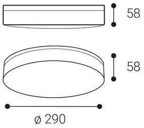 LED2 - LED fürdőszobai világítótest YPSO, 22W, 230V, 3000/4000K, IP54, Ø 29 cm, fehér