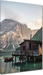 Vászonkép 80x120 Hegyi kikötő Csónakok