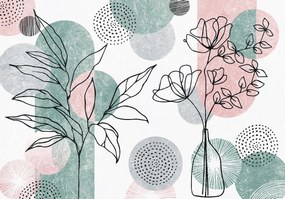 Fotótapéta 3D hatás Levelek pálma virágok 368 x 254