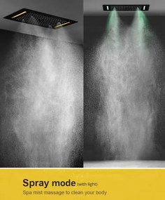 Falba süllyesztett zuhanyrendszer ELITE EDITION BCS1557 LED-világítással, fekete és matt fekete felülettel — Króm