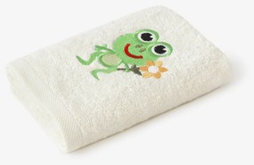 Goldea gyermek frottír törölköző - béka a tejszínen 30 x 50 cm