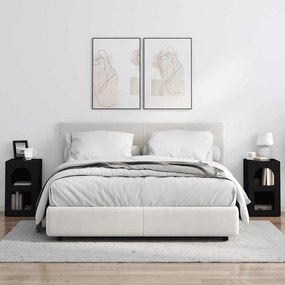 vidaXL Éjjeli asztal 2 pcs Fekete 29.5 x 35 x 50 cm Faanyag