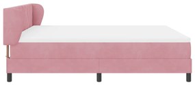 Boxspring Ágy Matrac Áttetsző Rózsaszín 180x200 cm Bársonyos
