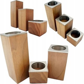 3 db-os gyertyatartó szett Kicsi 5cm Közepes 10cm Nagy 15cm Dió Breka