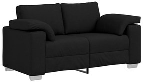 vidaXL Kanapé Szett 2 pcs Fekete 219 x 77 x 82 cm szövet