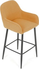 Barová židle, žlutá, látka,AUB-V4009 YEL6