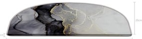 Fekete-fehér lépcsőszőnyeg szett 16 db-os 20x65 cm Golden Marble – Vitaus