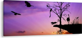 Kép - Állatok sziluettek (120x50 cm)