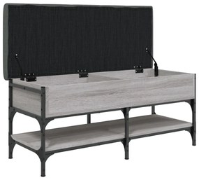 szürke sonoma színű szerelt fa cipőtároló pad 102 x 42 x 45 cm