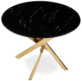 BALI asztal, 100 cm, fekete márvány/arany