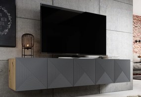 Asha fali TV szekrény 200 cm - artisan / rivier stone matt