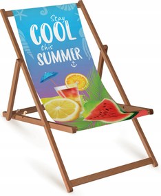 Összecsukható Fa Napozóágy Fullprint Nyomtatással Erős Kerti Napozóágy Strand