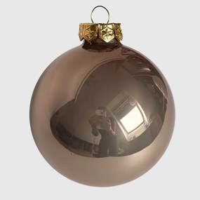 Rosegold üveg karácsonyi gömb szett 6*8cm