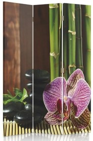 Gario Paraván Kavicsok és orchideák Méret: 110 x 170 cm, Kivitelezés: Klasszikus paraván