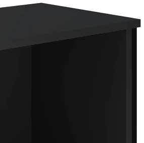 fekete szerelt fa könyvszekrény 50 x 31 x 169 cm