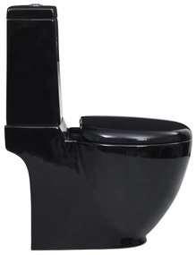 Fekete kerámia fürdőszobai kerek WC
