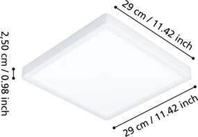 Eglo 901337 - FUEVA LED fürdőszobai mennyezeti lámpatest LED/13W/230V 29x29 cm IP44 fehér