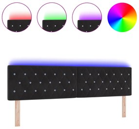 LED fejtámla kristálygombos tűzéssel fekete 90 cm bársony
