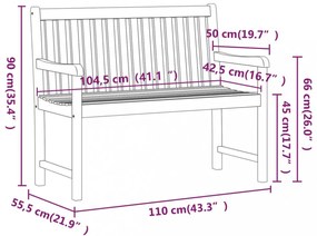 tömör akácfa kerti pad 110 cm