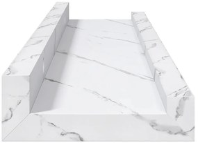 vidaXL Falpolc polcokkal 4 pcs Fehér márvány 40 x 9 x 3 cm Faanyag