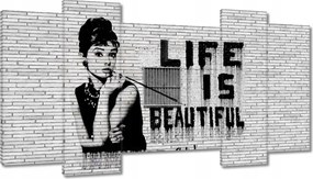 Festmények 120x65 Banksy Life is beautiful