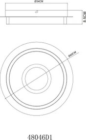 Globo 48046D1 - LED mennyezeti lámpa ZARA LED/24W/230V 3000K átm. 40 cm