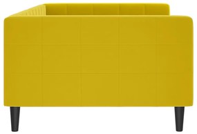sárga bársony kanapéágy 100 x 200 cm