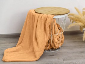 VIOLET barna-narancssárga mikroplüss pléd, 200x230 cm