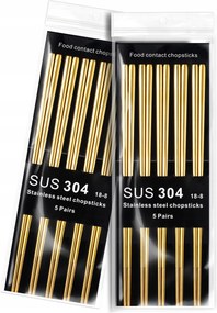 Premium Gold pálcikák rozsdamentes acél 5 pár Arany 11454