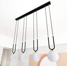 Csillár zsinóron GLAM 4xE14/10W/230V fekete