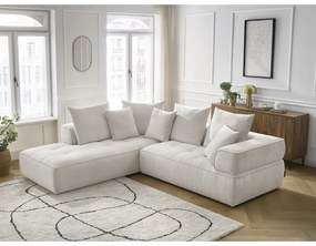 Bézs zsenília sarokkanapé (bal oldali-L alakú) Whesley – Bobochic Paris