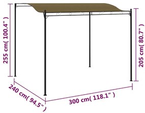 tópszínű napellenző 3 x 2,4 m 180 g/m²