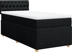 vidaXL fekete szövet rugós ágy matraccal 80 x 200 cm