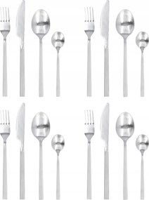 Evőeszköz szett 4 személyes acél étkészlet 16 db-os matt
