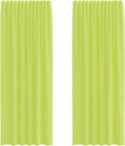 vidaXL 2 db almazöld fátyolfüggönyök rúd zsebekkel 140x260 cm