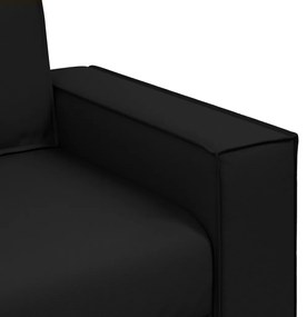 Kétszemélyes kanapé Fekete 140 cm Műbőr