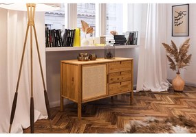 Alacsony tölgyfa komód 97x69 cm Pola - The Beds