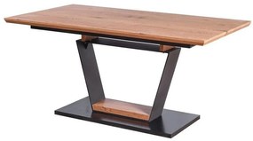 Asztal Houston 1141Arany tölgy, Fekete, 77x90x160cm, Hosszabbíthatóság, Közepes sűrűségű farostlemez, Fém, Közepes sűrűségű farostlemez