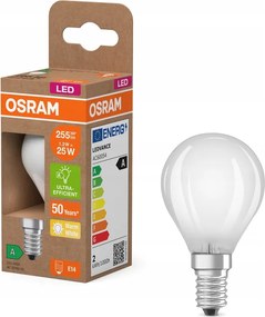 Led izzó P45 E14 1,2W 25W 255lm 2700K Filament 213lm/W A osztály Osram