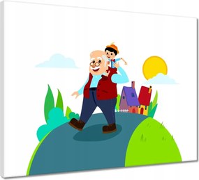 Vászonkép 50x40 Fa játékbaba orral