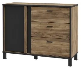 Fiókos komód OREN barna/fekete