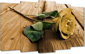 Vászonkép 100x60 Rózsa a deszkákon