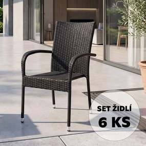 PARIS Kerti rattan szék szett - 6 db