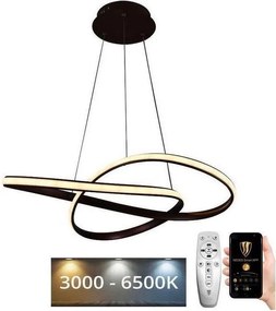 Brilagi - LED Dimmelhető csillár zsinóron COSMOWAVE LED/70W/230V 3000-6500K barna + távirányító