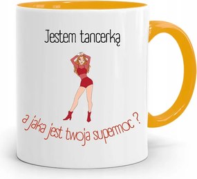 Táncosnőnek Sárga Bögre Születésnapi Ajándéknak, fényképes nyomattal