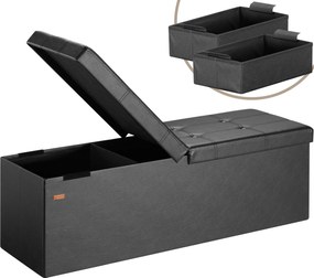 Deuba Tárolópad felnyitható fedéllel 115x38x38 cm - fekete