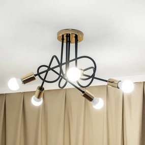 Felületre szerelhető csillár OXFORD 5xE27/15W/230V arany/fekete