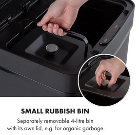 Klarstein Royal Trash Matte Black, szemétkosár szenzorral, 72 l, rozsdamentes acél, matt fekete